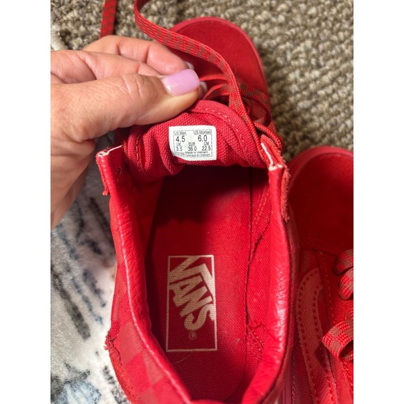 VANS Off The Wall Red Checkered Canvas Suede Unisex Shoes women's size 6 - Picture 5 of 5
